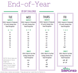 end of year lesson plans