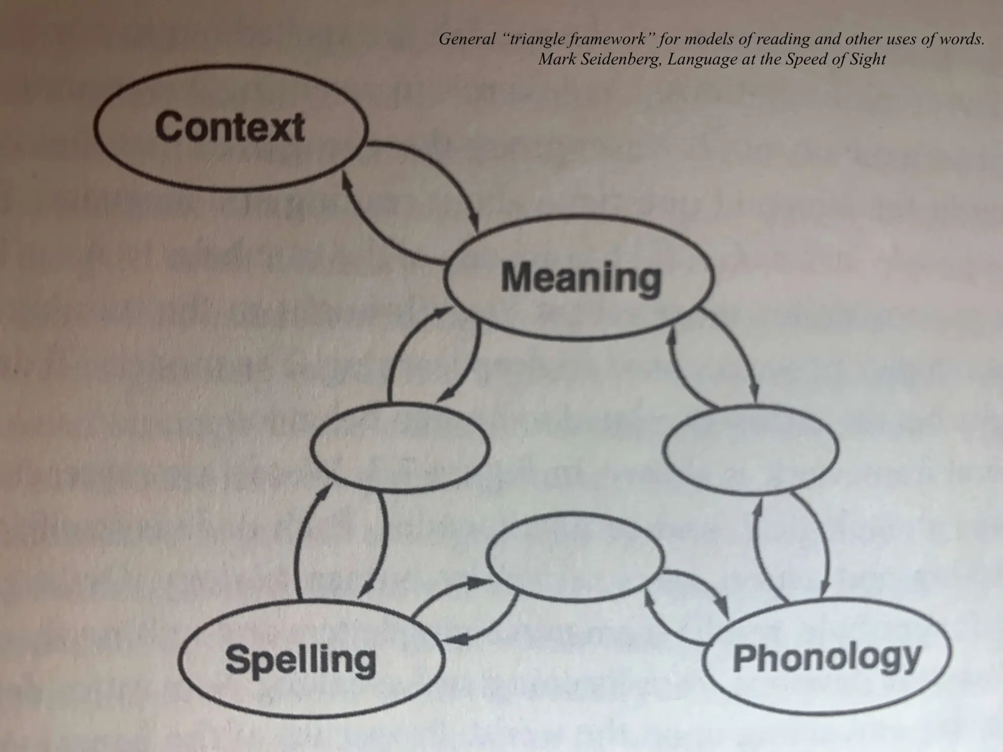 Seidenberg's triangle of word recognition