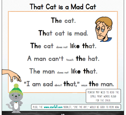 Mad Cat decodable text image