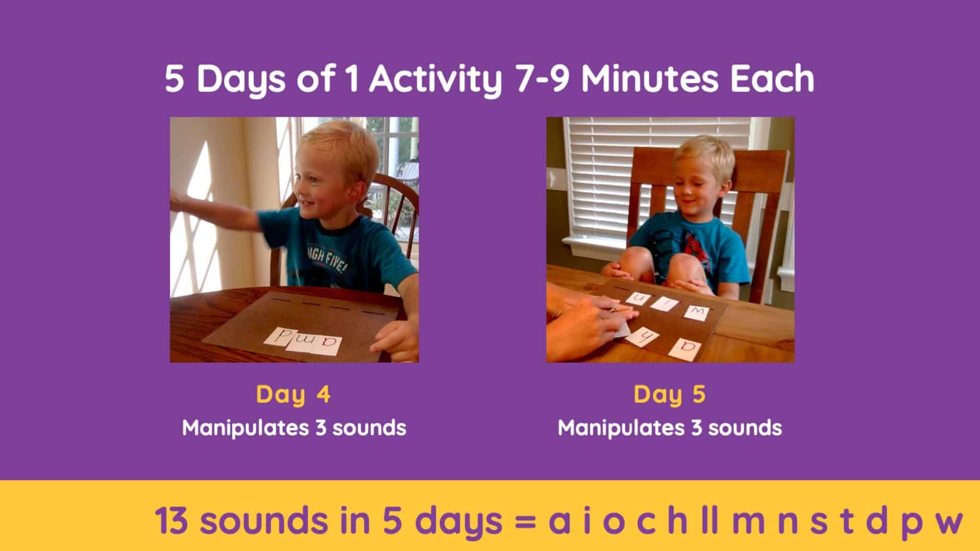 a 4 year-old learns 13 Sounds in 5 days with Build It & Switch It