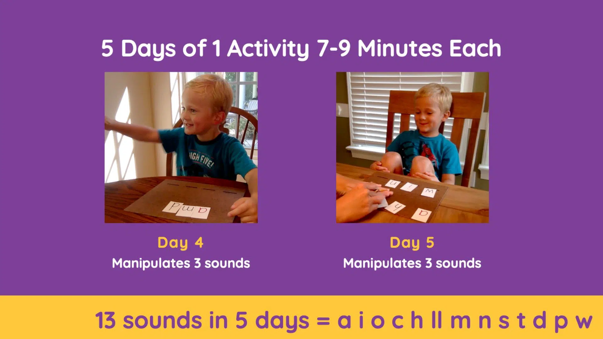 a 4 year-old learns 13 Sounds in 5 days with Build It & Switch It