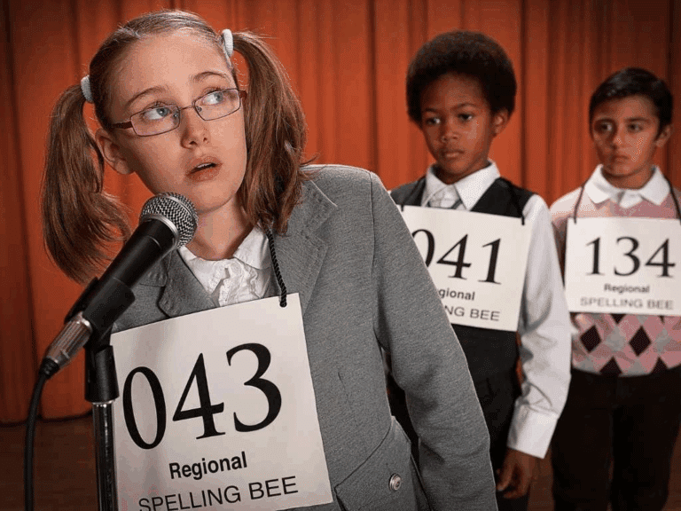 Spelling Bee Image Of Girl At Mic