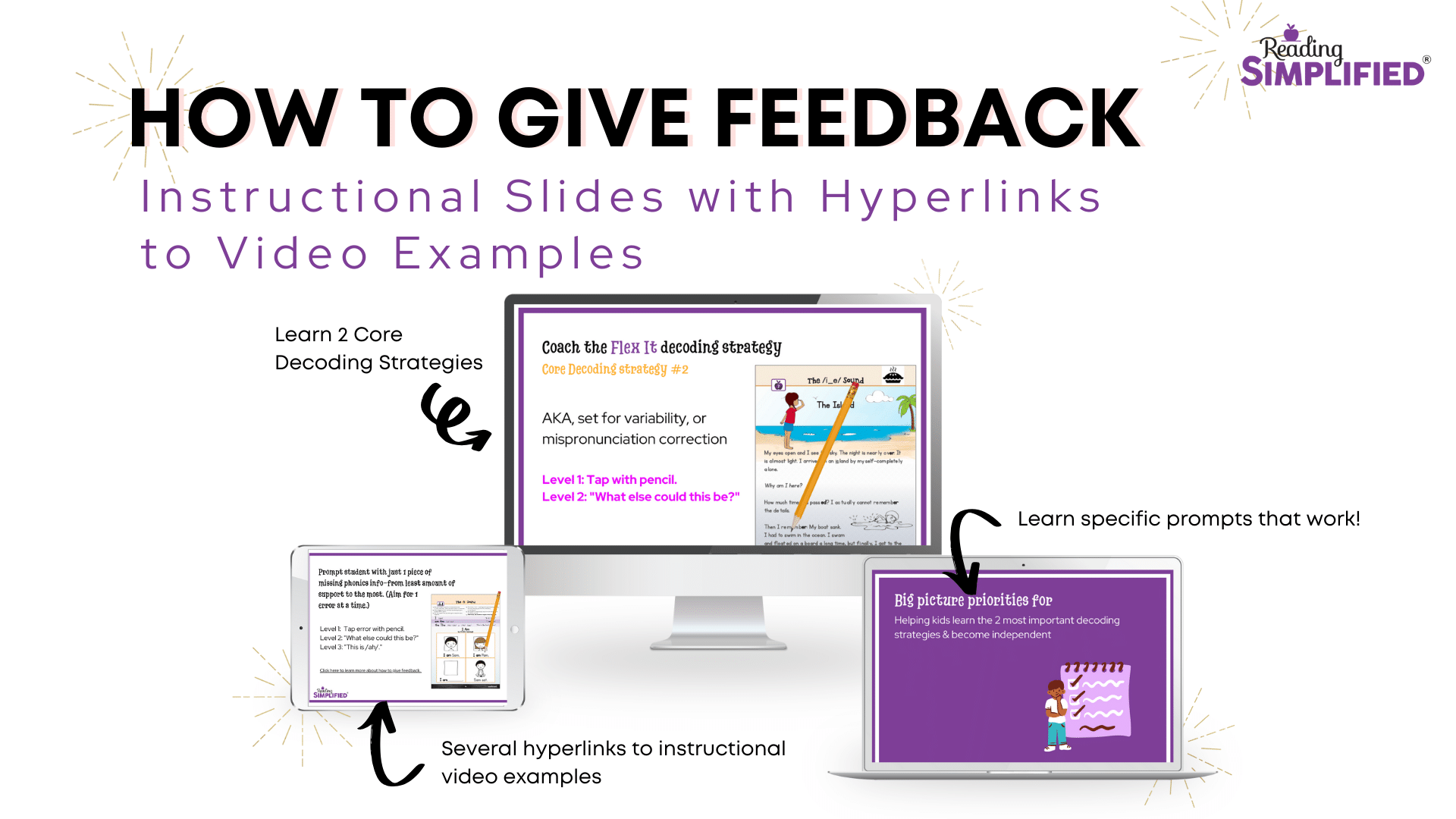 How to Give Feedback instructional slides with hyperlinks to video examples
