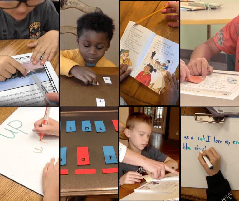 Reading Simplified Academy collage of images of different activities