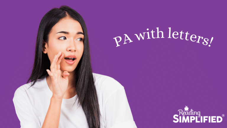 Asian woman in white t-shirt with hand next to mouth text PA with letters!