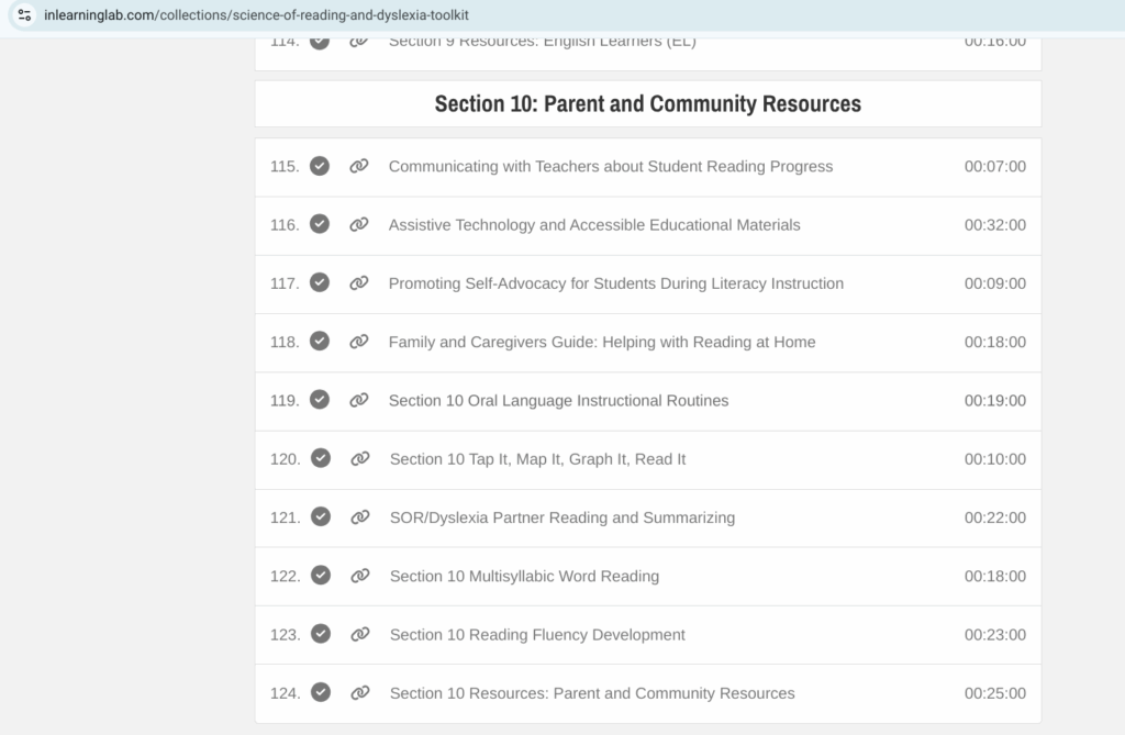 Indiana toolkit Section 10: parent and community learning resources
