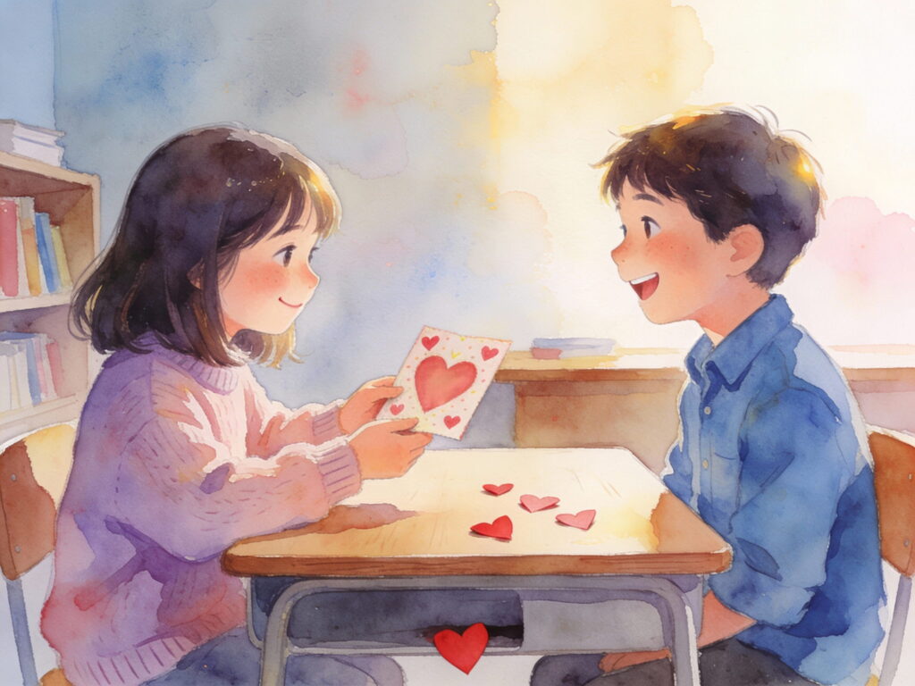 Grace and Jay Valentine's day story illustration