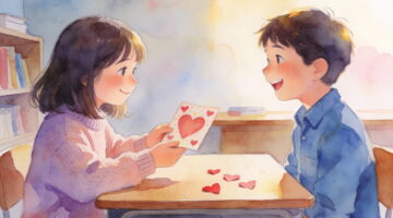 Grace and Jay Valentine's day story illustration